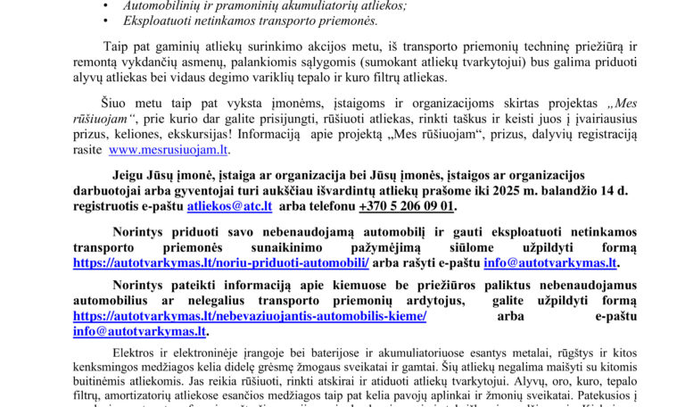 Būk atsakingas – pasirūpink atliekomis tinkamai!
