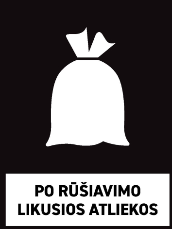 Po rūšiavimo likusios atliekos