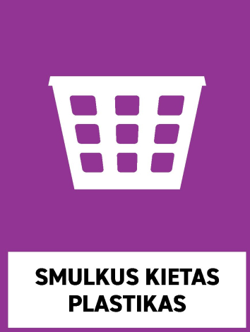 Smulkus kietas plastikas