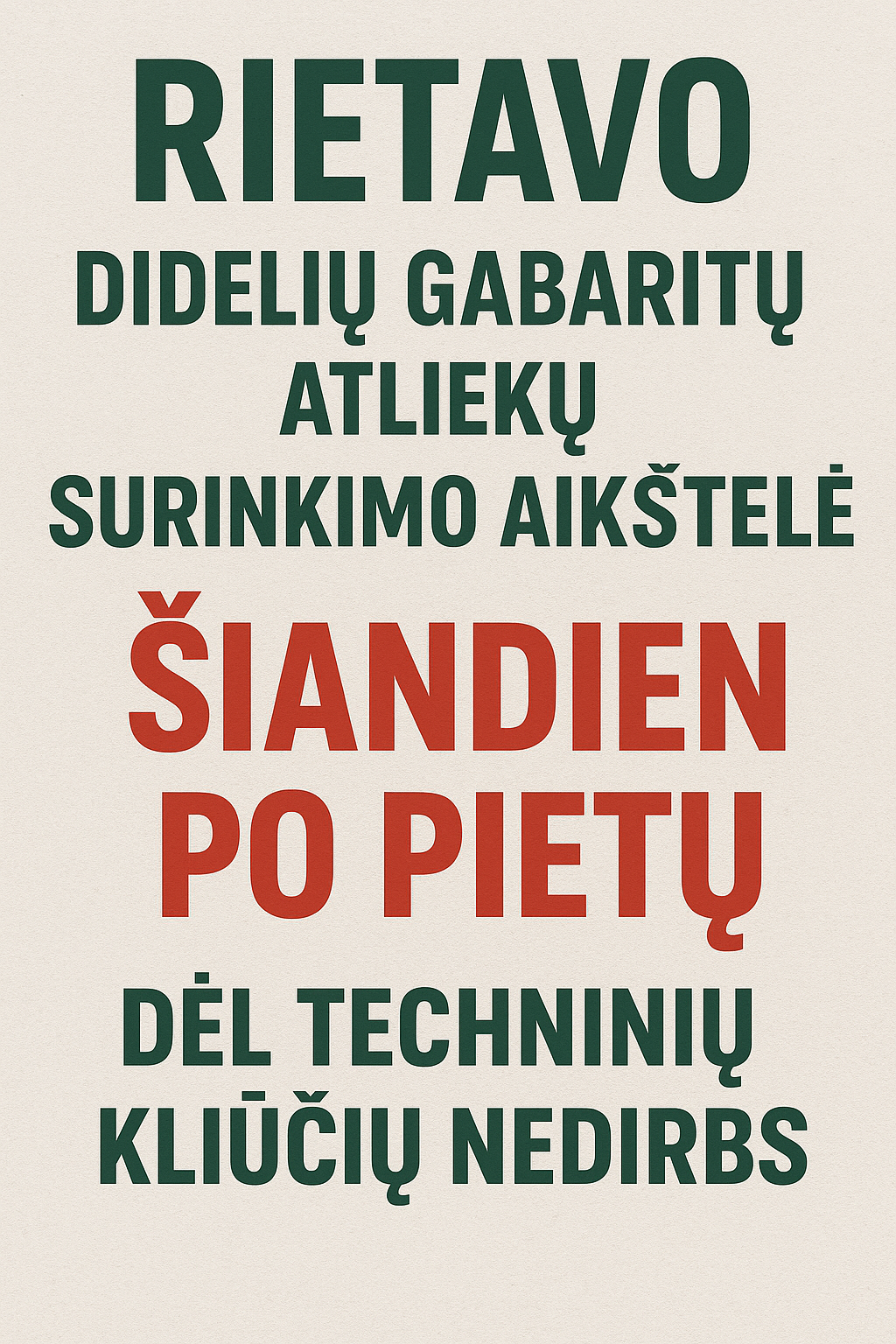 Rietavo savivaldybės gyventojų dėmesiui!