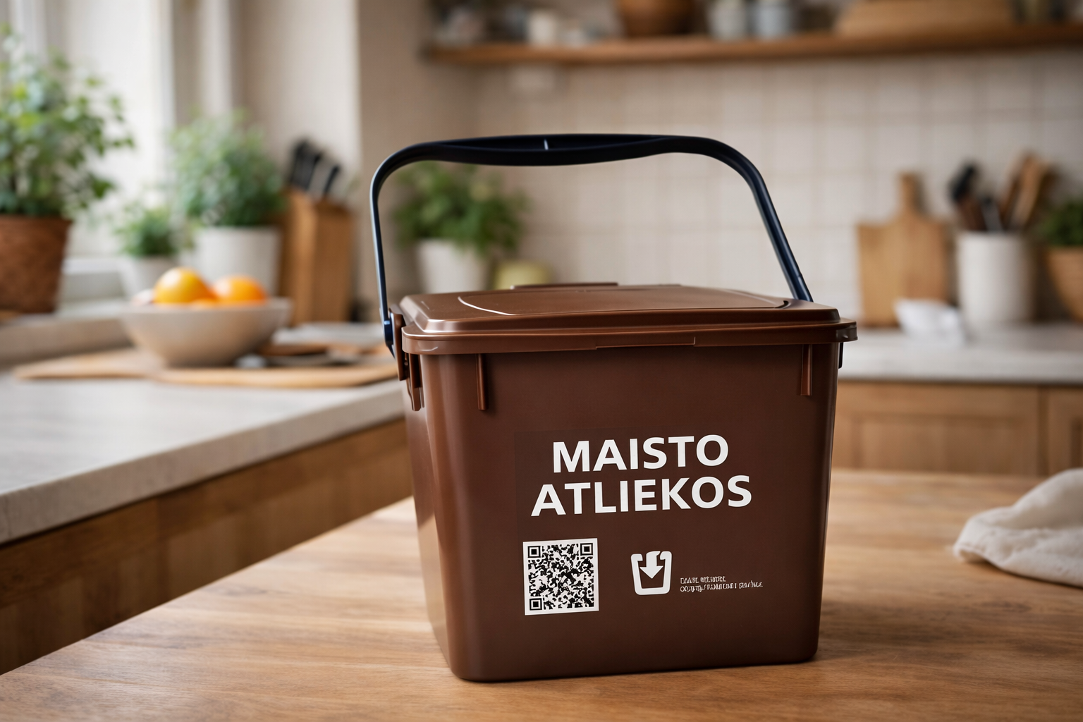 Plungėje pradėti dalinti nemokami maisto atliekų rūšiavimui skirti kibirėliai