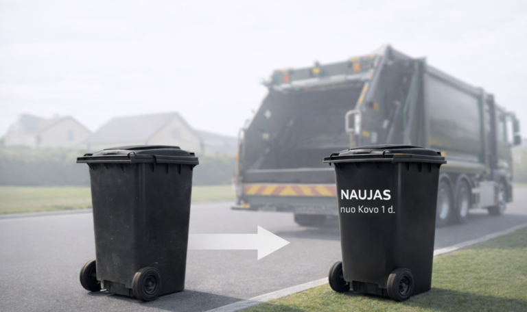 Svarbi informacija Plungės gyventojams dėl naujų mišrių atliekų konteinerių naudojimo nuo 2026-03-01