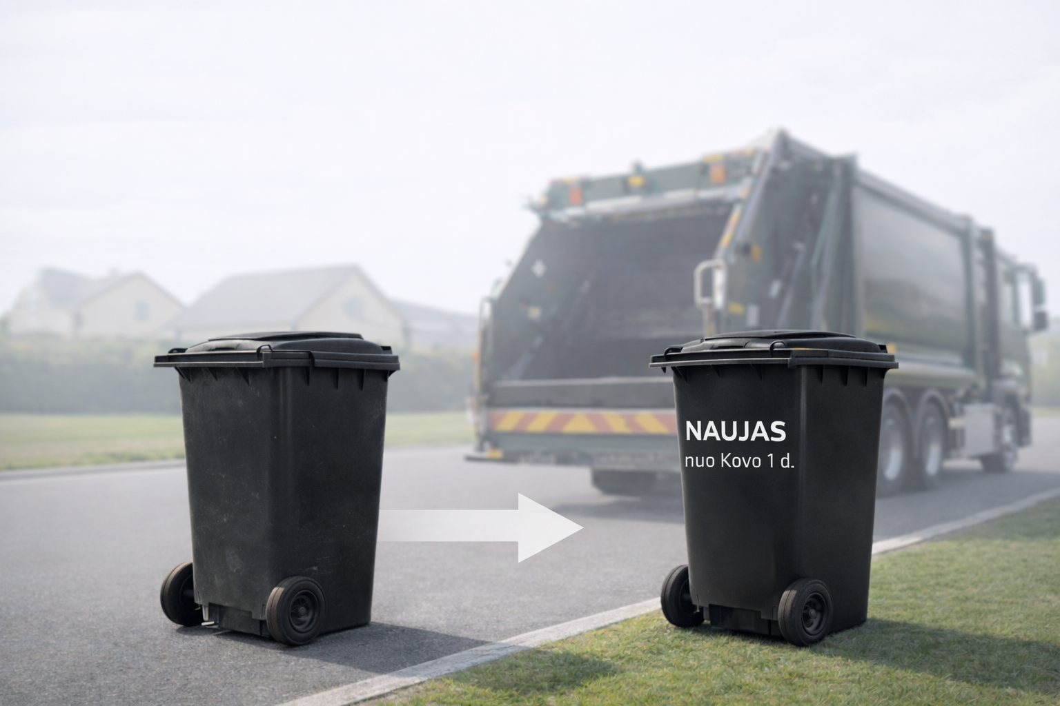 Svarbi informacija Plungės gyventojams dėl naujų mišrių atliekų konteinerių naudojimo nuo 2026-03-01