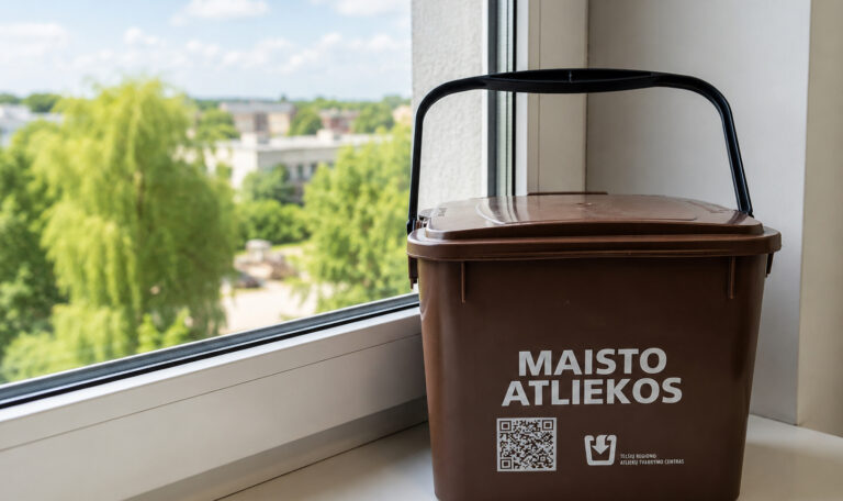 Ar žinojote, kad Plungės daugiabučių gyventojams priklauso nemokamas kibirėlis maisto atliekoms? 2 tūkst. jų jau atsiimta