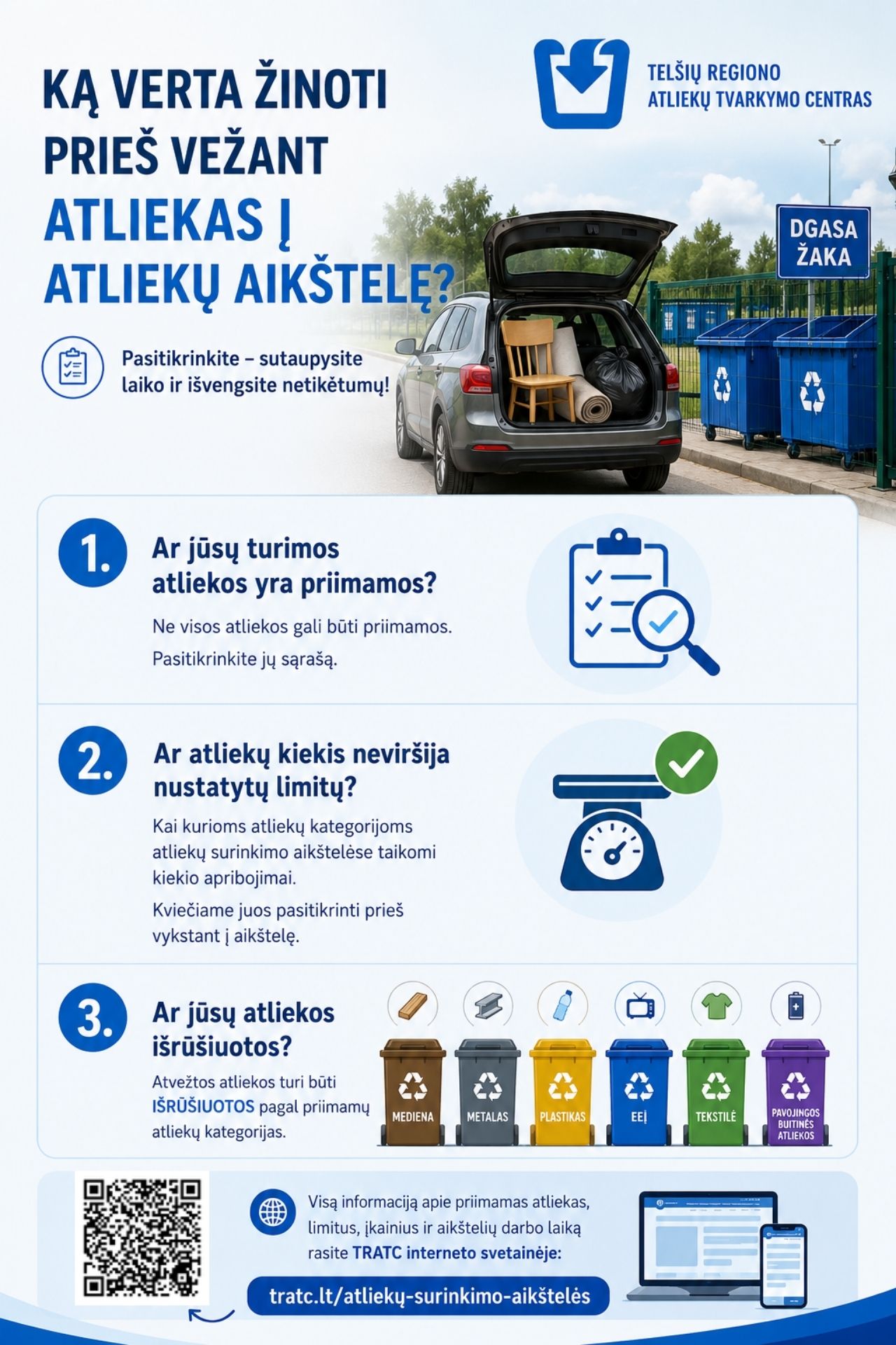 Ką verta žinoti prieš vežant atliekas į atliekų surinkimo aikštelę?
